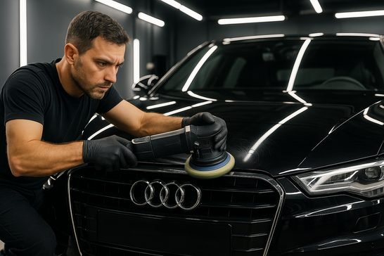 Lucidatura auto professionale con polish per rimozione