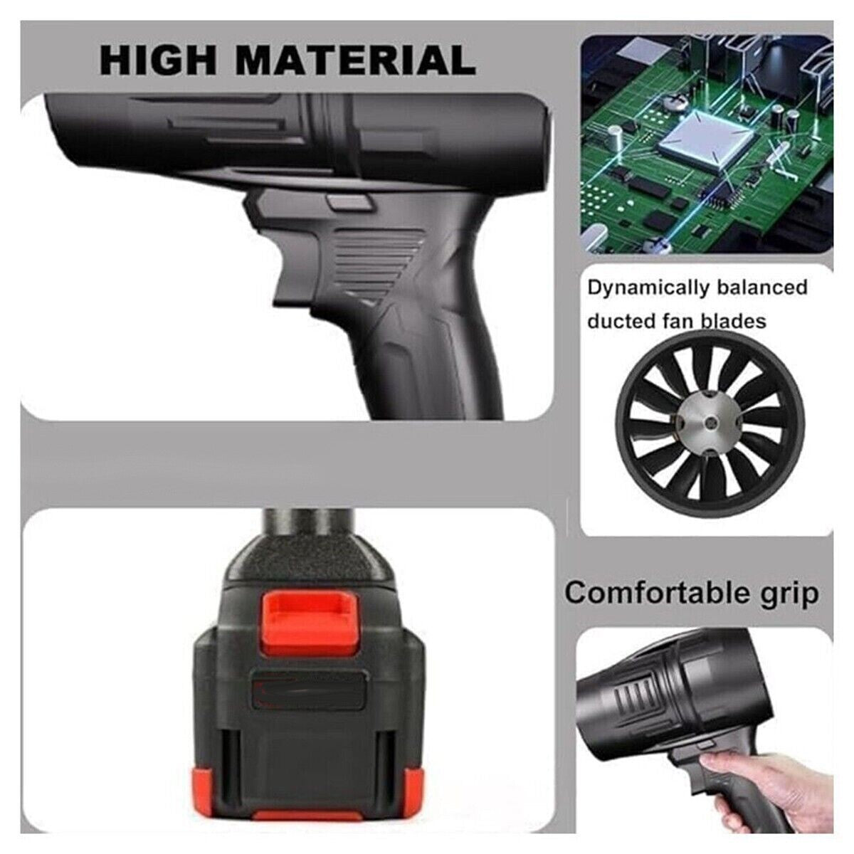 SOFFIATORE a DOPPIA BATTERIA 48 V per FOGLIE ASCIUGATRICE TURBO VENTOLA per AUTO