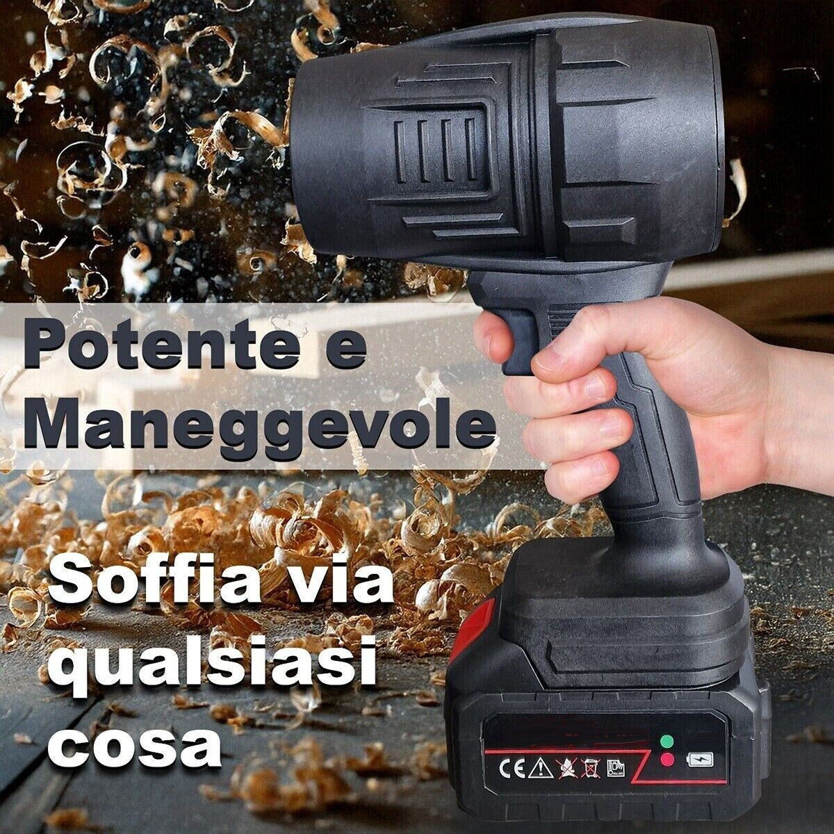 SOFFIATORE a DOPPIA BATTERIA 48 V per FOGLIE ASCIUGATRICE TURBO VENTOLA per AUTO