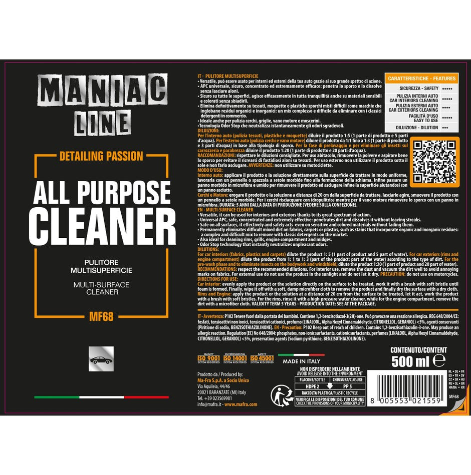 All Purpose Cleaner - Maniac Line For Car Detailing