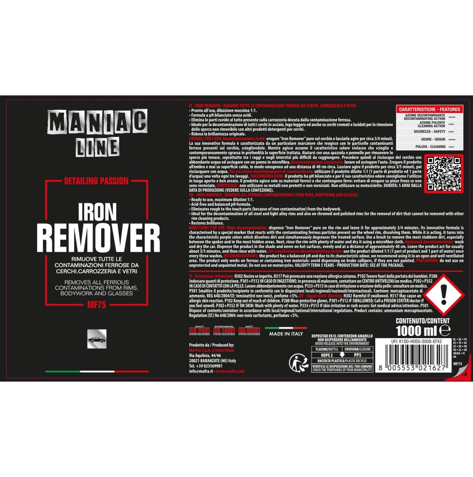 Iron Remover - Maniac Line For Car Detailing