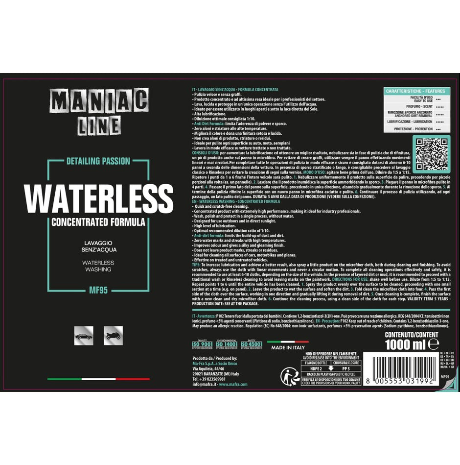 Waterless - Maniac Line For Car Detailing